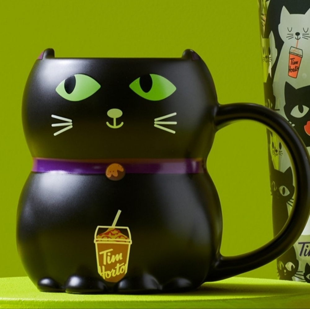 🐈‍⬛️ Tim Hortons ✨️NWT✨️ Black Cat Halloween Mug - RARE & HARD TO FIND